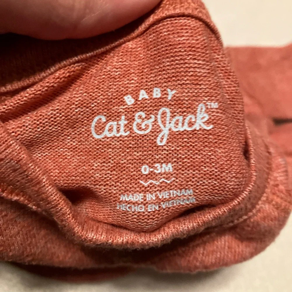 Cat & Jack Baby Outfit in Soft Orange & Blue Stripes - Picture 3 of 5